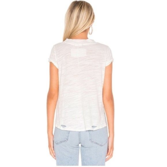FREE PEOPLE Sundance Distressed Tee in White - NWT - Size Small - Picture 3 of 5